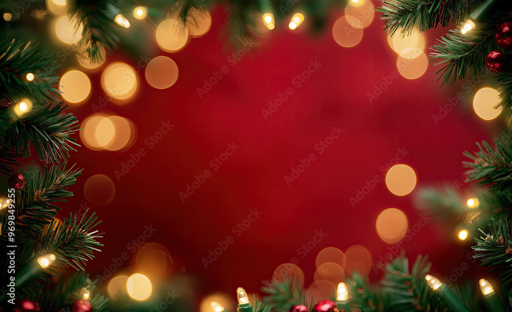 christmas decorations red background with empty space. christmas concept christmas decorations red background with empty space. christmas concept