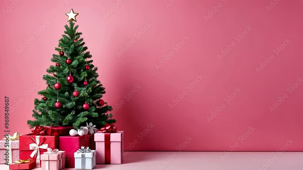 A cozy Christmas scene featuring a decorated tree with gifts, evoking festive holiday spirit and celebration A cozy Christmas scene featuring a decorated tree with gifts, evoking festive holiday spirit and celebration