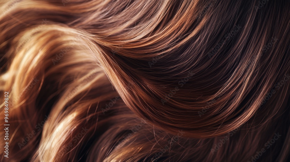 Fototapeta premium Close-up of flowing brown hair with dynamic motion