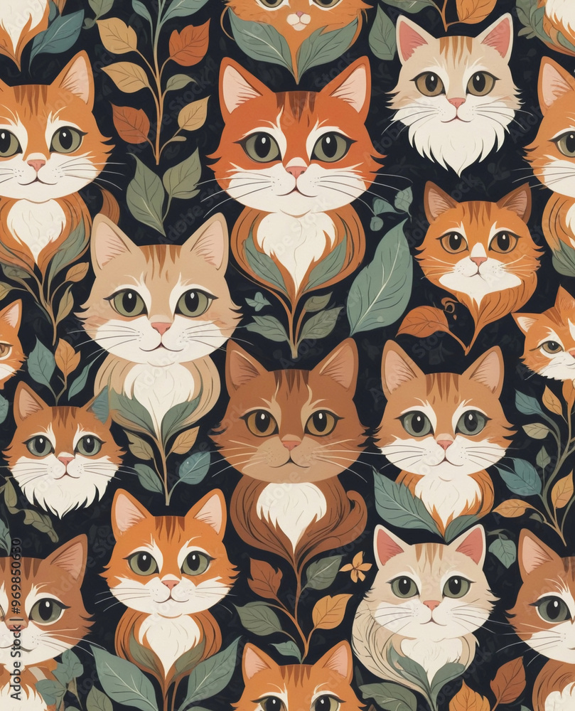 Fototapeta premium A cat pattern.