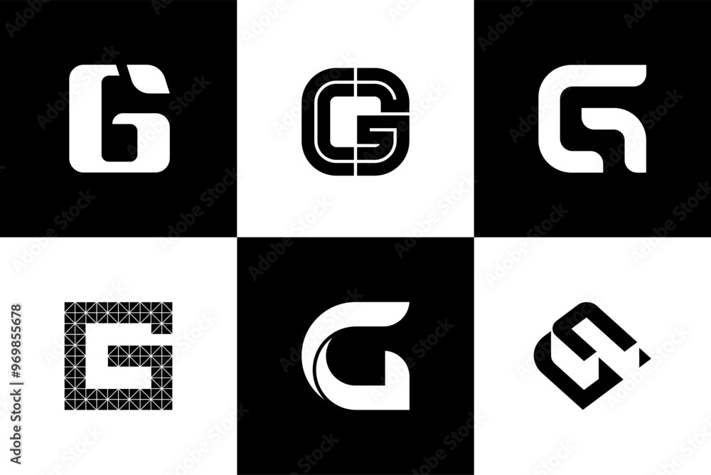 Set of letter g font and logo design, vector illustration. Set of letter g font and logo design, vector illustration.