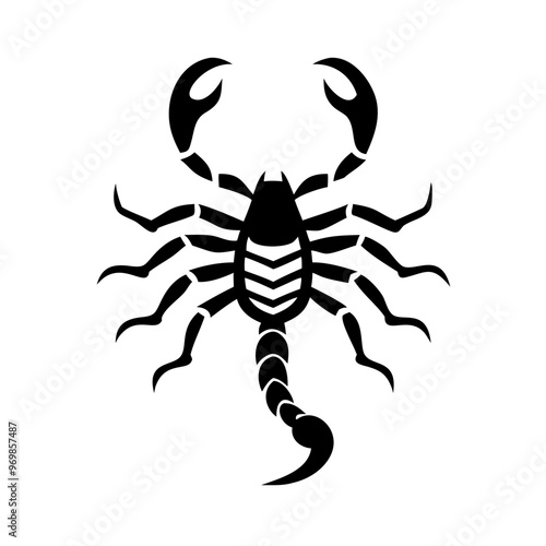 Scorpion Silhouette Icon – Transparent Background Clipart 