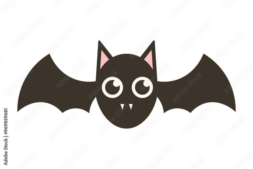 Cute Bat character on an isolated background. Vector illustration for Halloween designs, spooky themes, and festive decorations Cute Bat character on an isolated background. Vector illustration for Halloween designs, spooky themes, and festive decorations