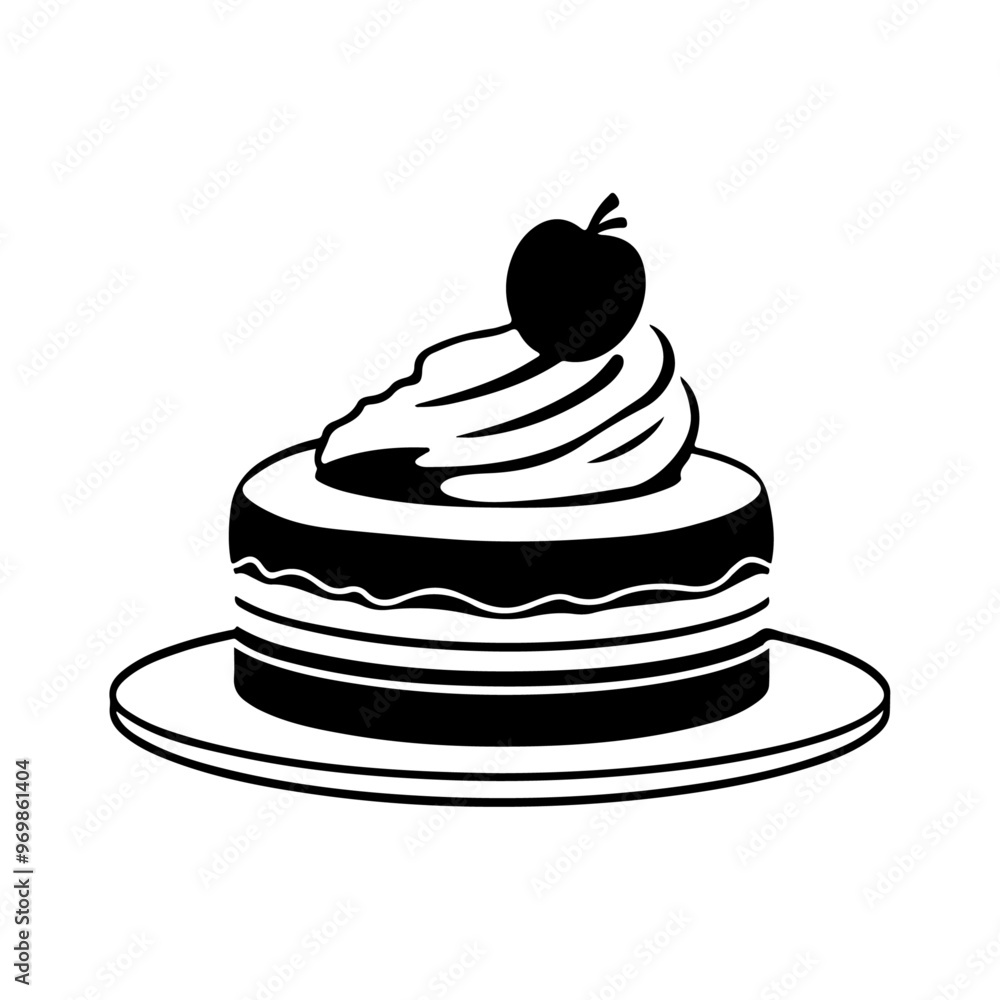 cake illustration vector silhouette, isolated white background cake illustration vector silhouette, isolated white background