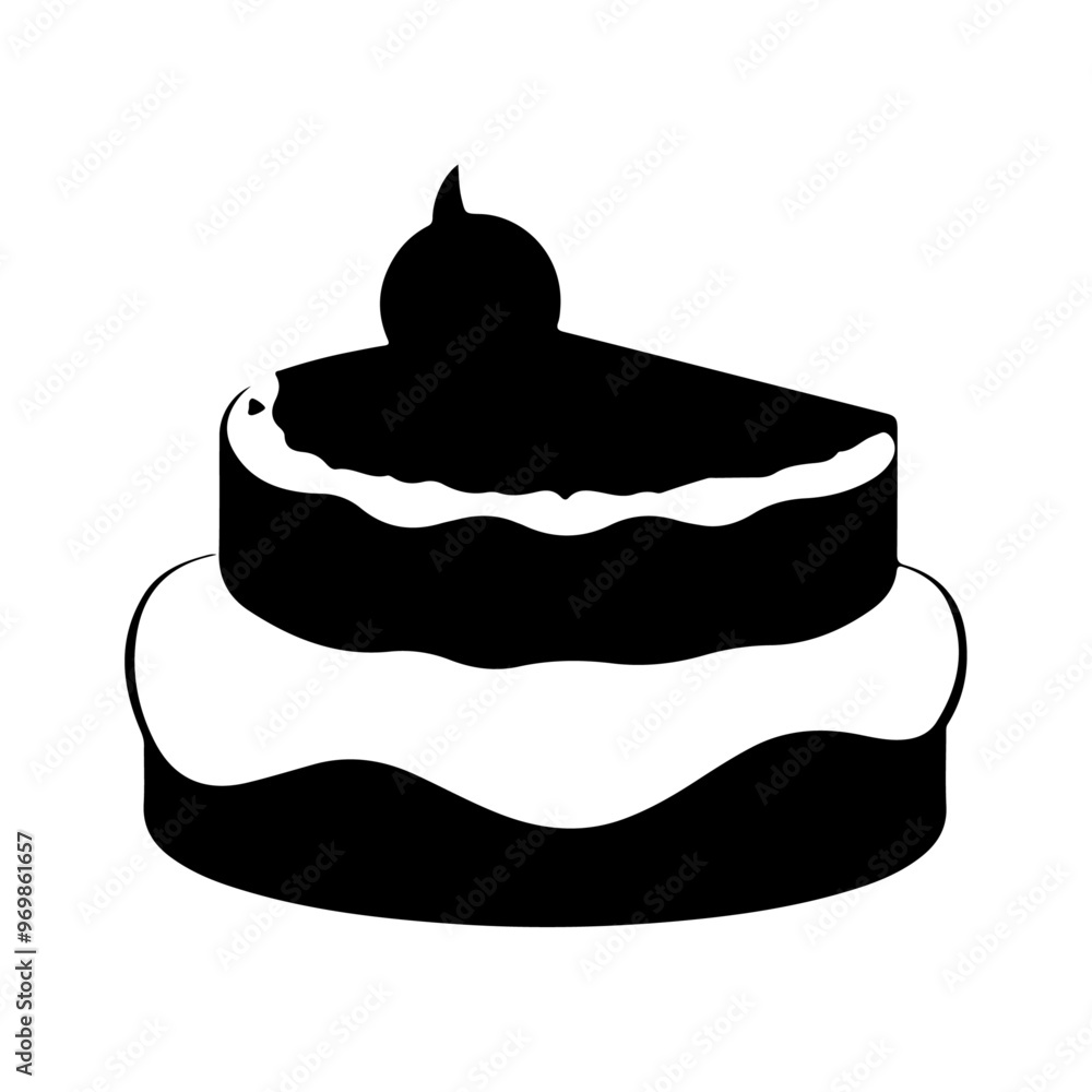 cake illustration vector silhouette, isolated white background cake illustration vector silhouette, isolated white background