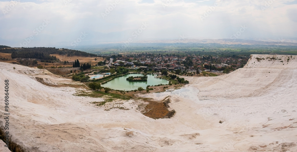 Scenic View of Pamukkale Natural Landscapes in Turkey