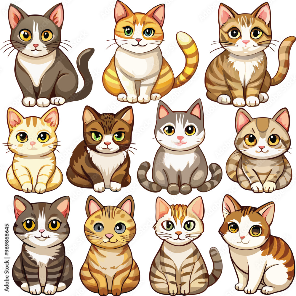 Adorable Cat Stickers A Collection of Cute and Playful Designs Adorable Cat Stickers A Collection of Cute and Playful Designs