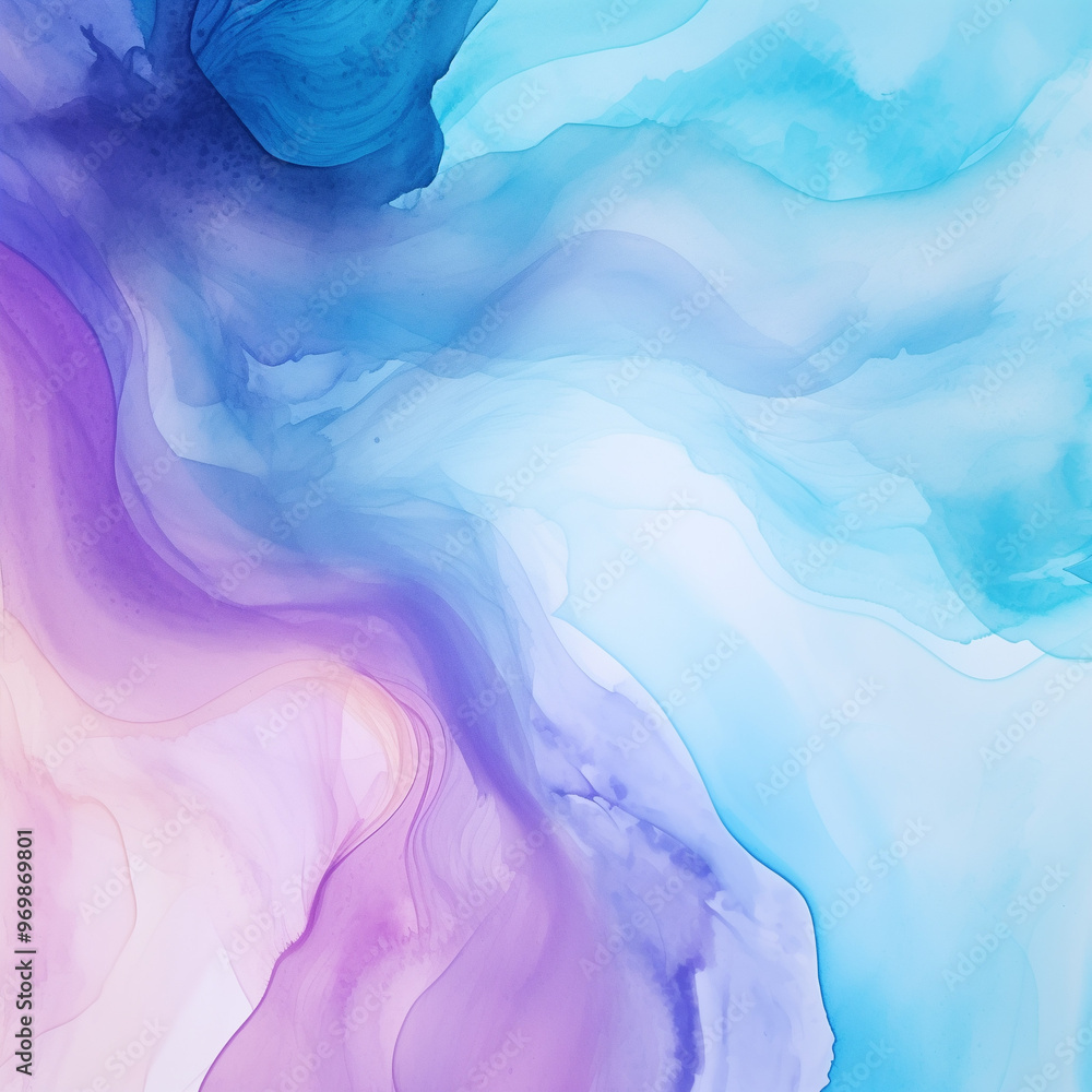 Vibrant Blue and Purple Fluid Abstract Painting with Soft Flowing Patterns Vibrant Blue and Purple Fluid Abstract Painting with Soft Flowing Patterns