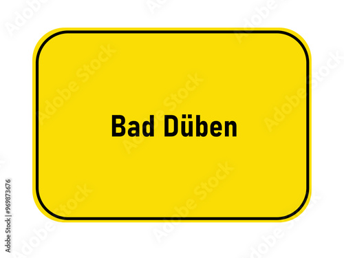 German yellow town entrance sign Bad Düben