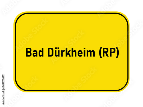 German yellow town entrance sign Bad Dürkheim