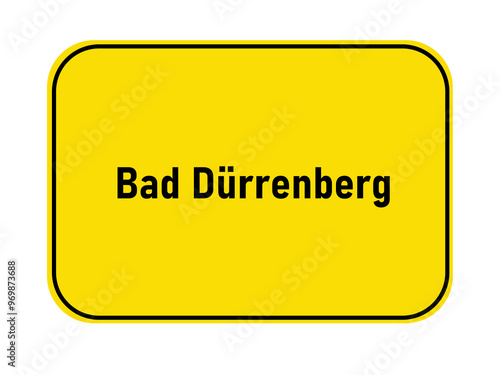 German yellow town entrance sign Bad Dürrenberg