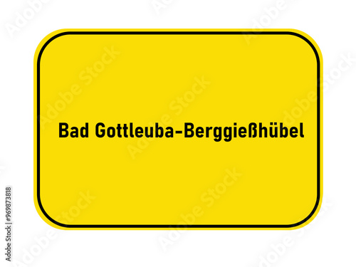 German yellow town entrance sign Bad Gottleuba