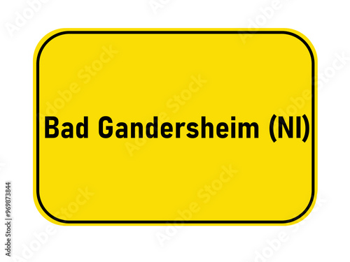 German yellow town entrance sign Bad Gandersheim NI