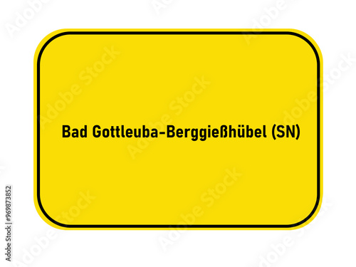 German yellow town entrance sign Bad Gottleube SN
