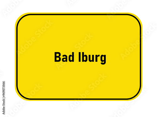 German yellow town entrance sign Bad Iburg