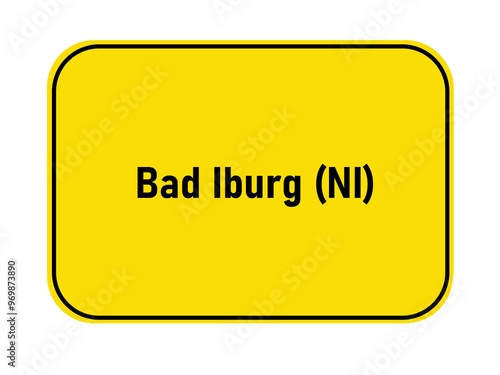 German town entrance sign for Bad Iburg (NI), Niedersachsen, destination and travel concept