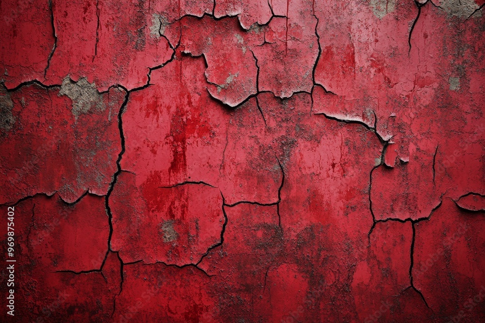 A close-up of a red wall with deep cracks, suggesting age, neglect, and possibly violence. The peeling paint and faded color evoke a sense of decay and mystery. A close-up of a red wall with deep cracks, suggesting age, neglect, and possibly violence. The peeling paint and faded color evoke a sense of decay and mystery.