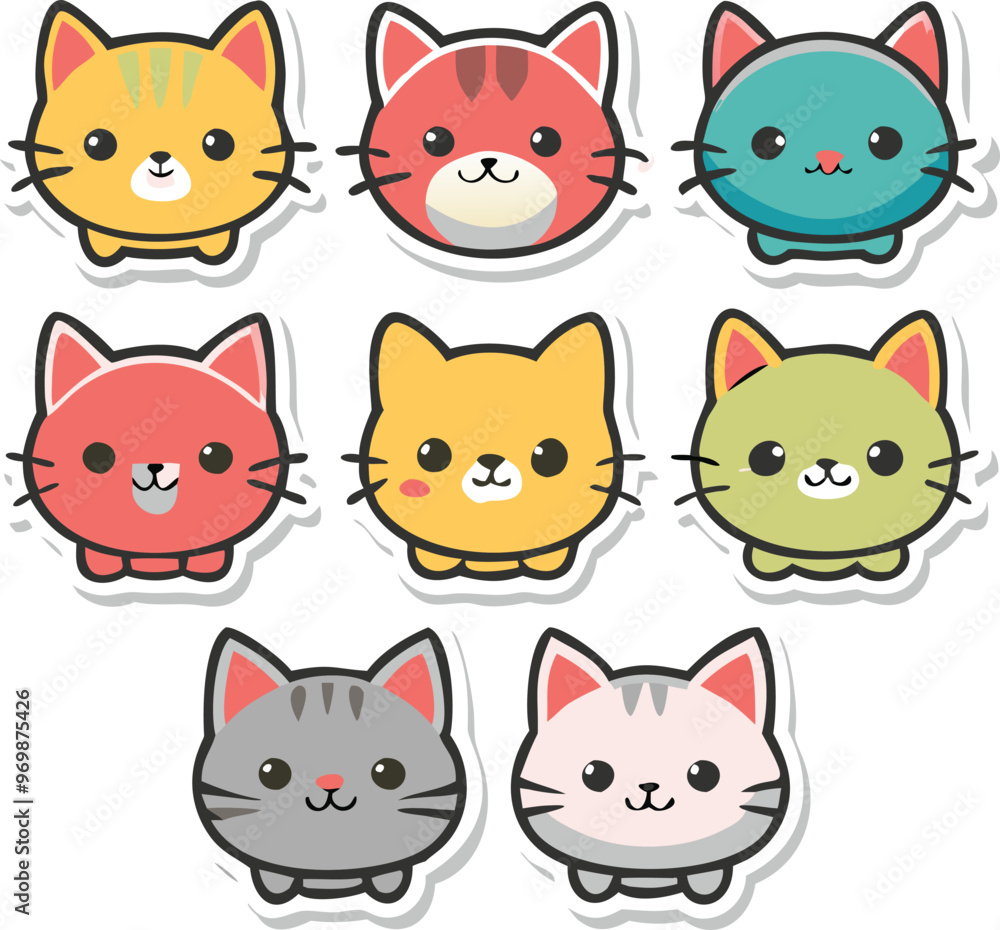 Adorable Cat Stickers A Collection of Cute and Playful Designs Adorable Cat Stickers A Collection of Cute and Playful Designs
