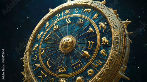 Create an interactive or dynamic representation of the zodiac signs, such as an animated wheel or an interactive chart that allows viewers to explore each sign and its characteristics photo