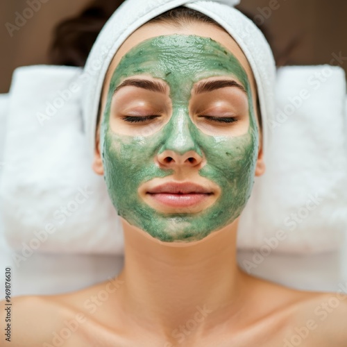 beauty salon series, facial mask applying