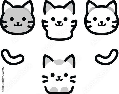 Adorable Cat Stickers A Collection of Cute and Playful Designs