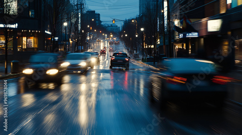 Long-Exposure Urban Traffic in a Bustling City at Night