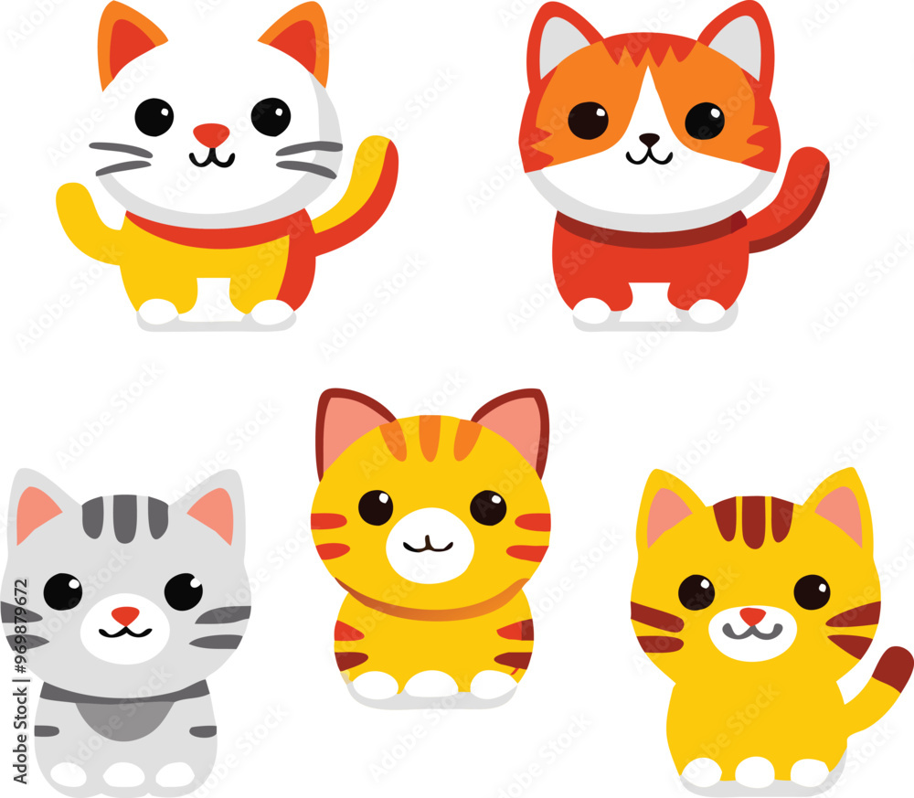 Adorable Cat Stickers A Collection of Cute and Playful Designs Adorable Cat Stickers A Collection of Cute and Playful Designs