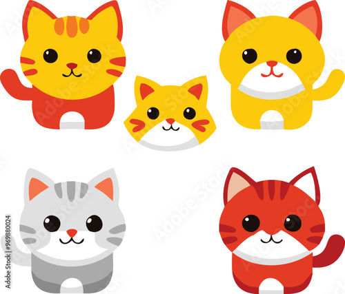 Adorable Cat Stickers A Collection of Cute and Playful Designs