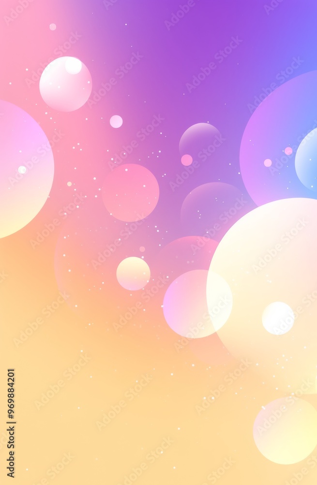 Fototapeta premium Light Pastel Gradient Background in Yellow and Purple Hues with bokeh