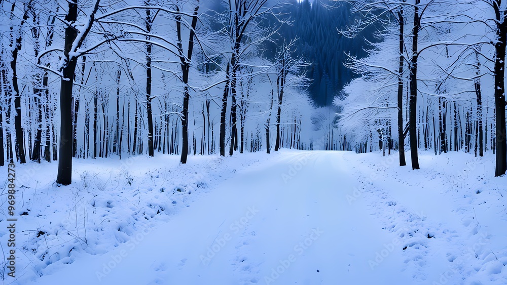 winter forest in the snow