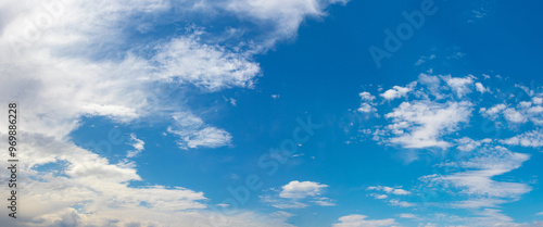 blue sky with white clouds in summer photo