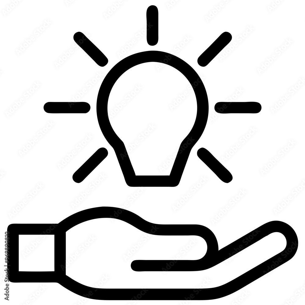 Obraz premium Hand holding a light bulb symbolizing ideas, creativity, and innovation