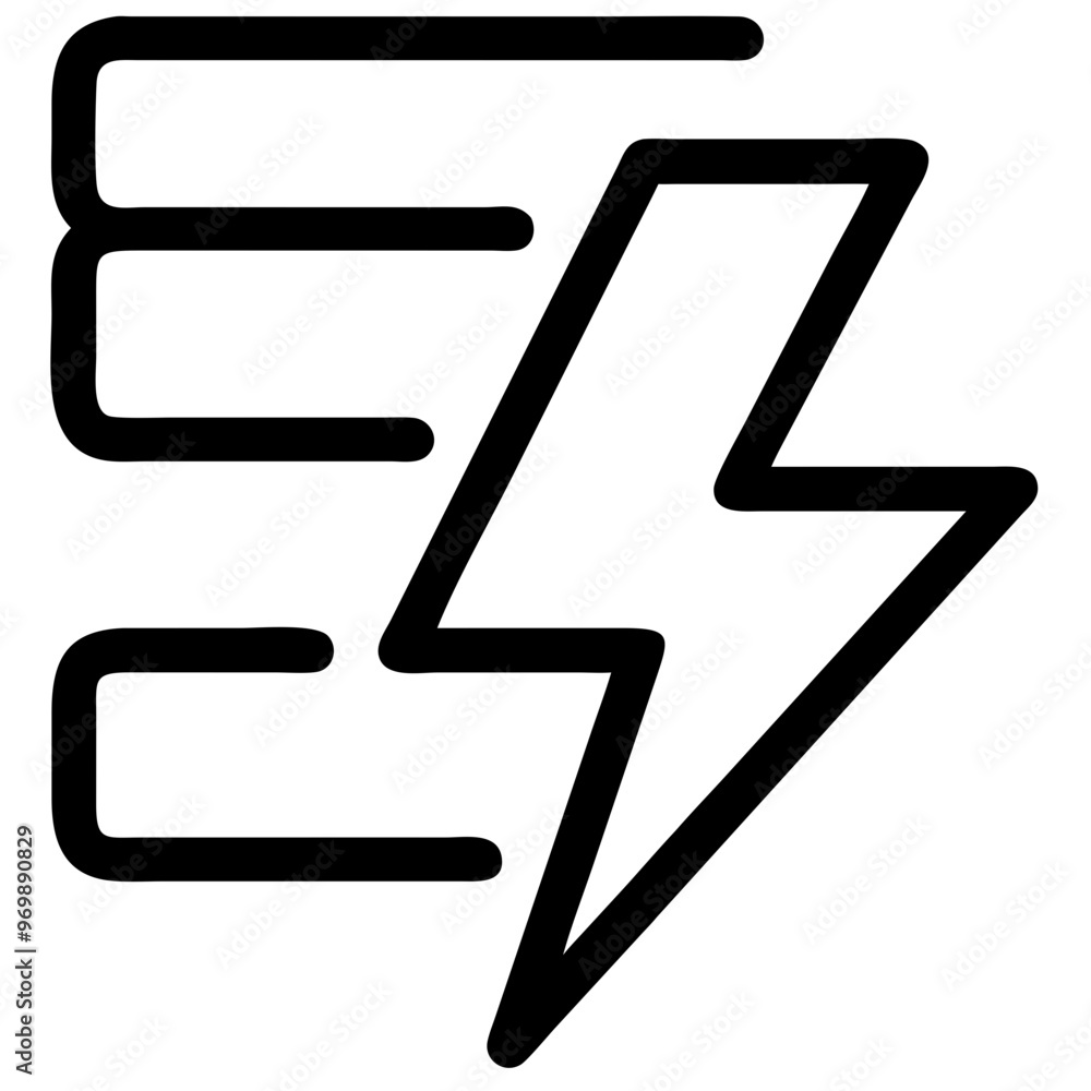 Ecology Energy Saving Icon with Lightning Bolt, Minimalistic Design for Environmental Protection Concepts Ecology Energy Saving Icon with Lightning Bolt, Minimalistic Design for Environmental Protection Concepts