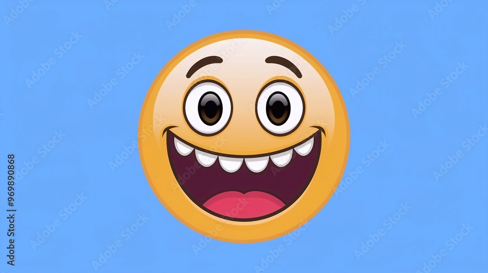 Fototapeta premium Laughing emoji expression, happy emoticon