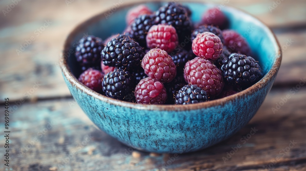 A Blue Bowl Filled with Blackberries and Raspberries, Bowl of Berries, Blue Bowl, Berries , Raspberries, Blackberries A Blue Bowl Filled with Blackberries and Raspberries, Bowl of Berries, Blue Bowl, Berries , Raspberries, Blackberries