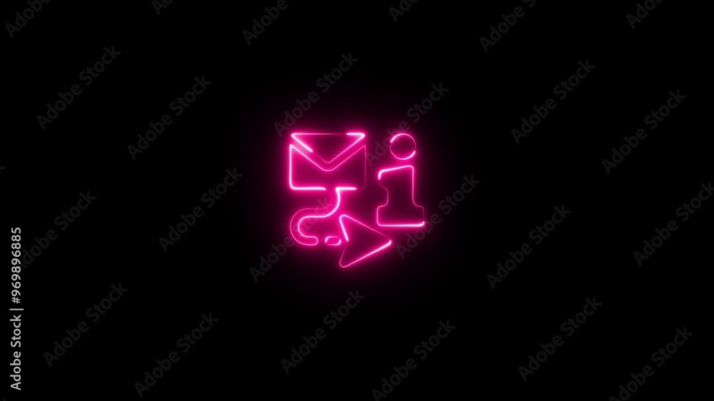 Glowing neon light massage icon animation. Glowing neon light massage icon animation.