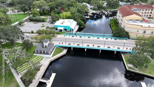 New Port Richey Bridge Downtown New Port Richey, Florida, is a charming blend of history and modern flair, perfect for capturing stunning photographs. With its tree-lined streets, vintage architecture
