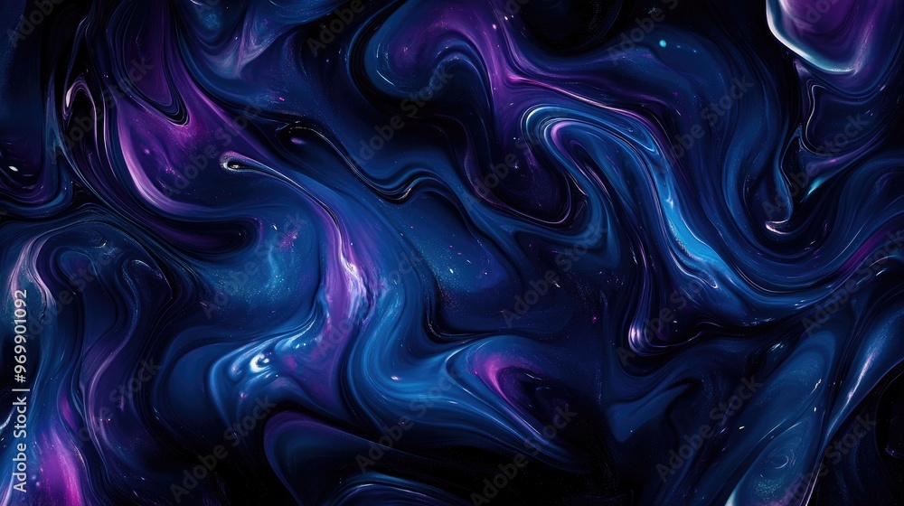 Obraz premium Abstract Swirling Blue and Purple Liquid Background.
