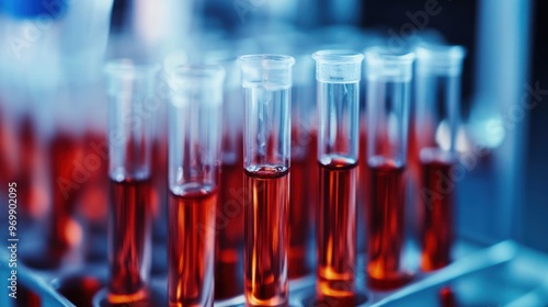 Test Tubes Filled with Red Liquid