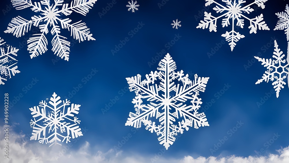 Blue background with snowflakes Blue background with snowflakes