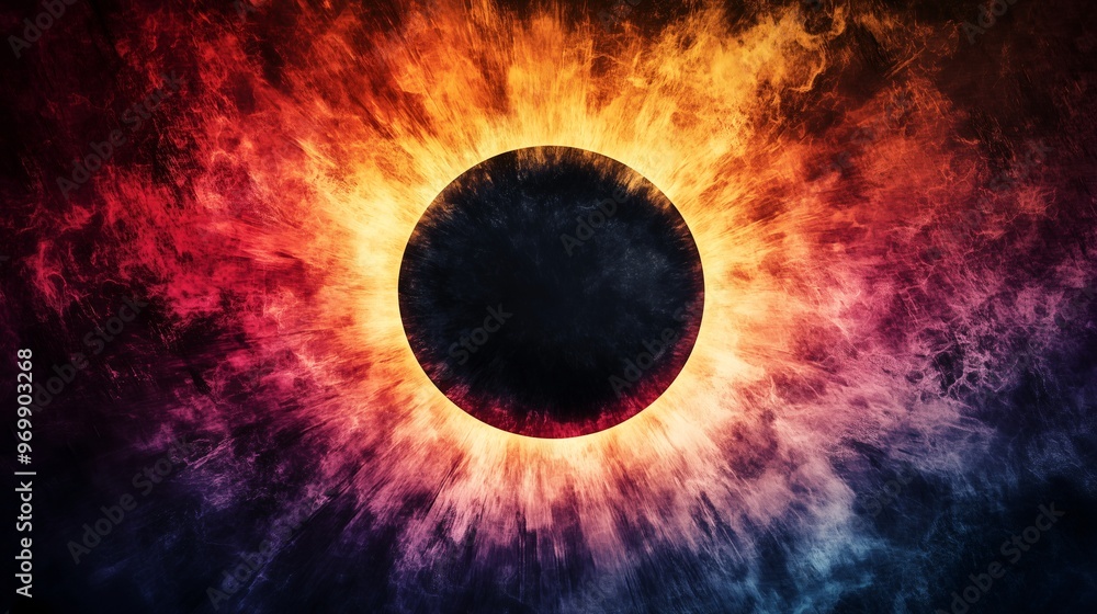 Fiery Solar Eclipse Abstract Art – Dramatic Cosmic Design with Vibrant Colors Fiery Solar Eclipse Abstract Art – Dramatic Cosmic Design with Vibrant Colors