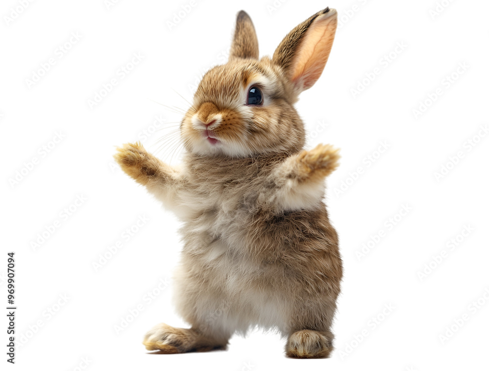 Obraz premium a rabbit standing on its hind legs. 