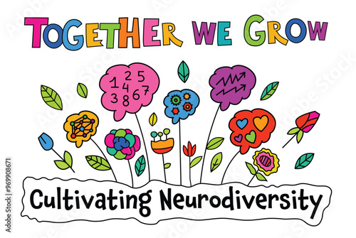 Together we grow. Cultivating neurodiversity. Diversity of human minds.