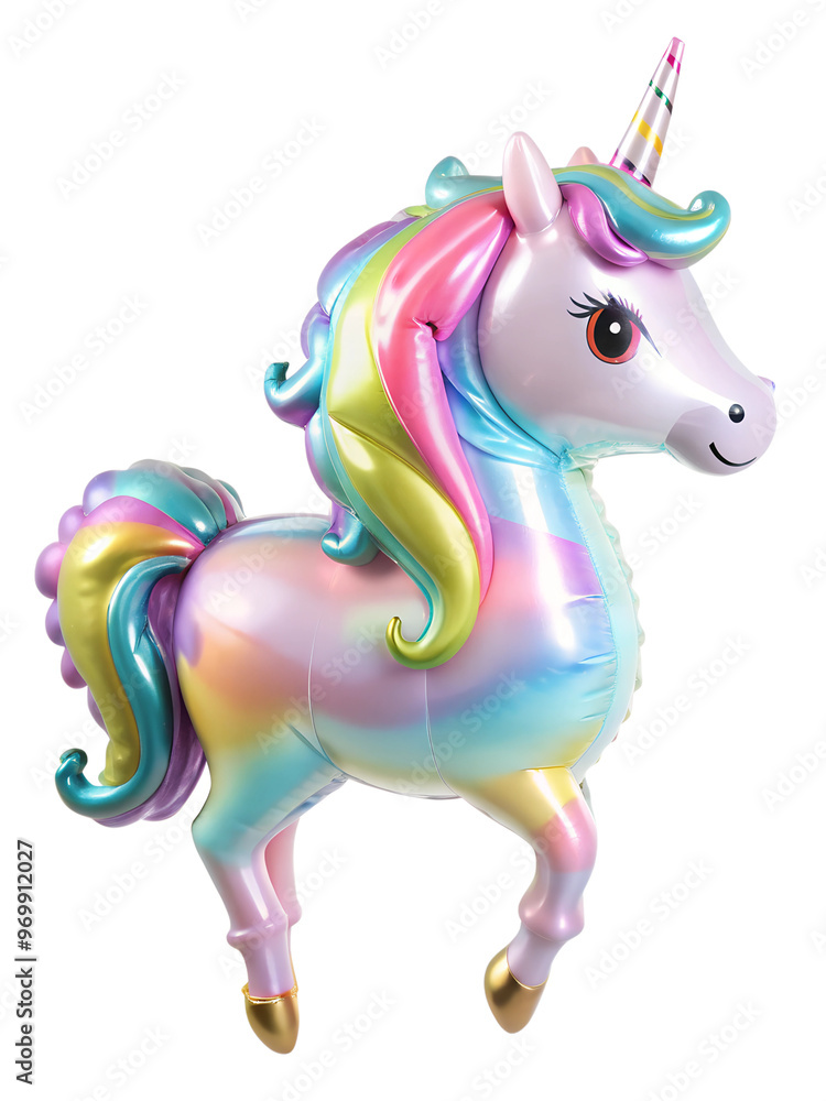 Single unicorn balloons isolated on a transparent or white background Single unicorn balloons isolated on a transparent or white background