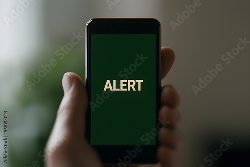 Emergency Alert on Smartphone Displaying 'ALERT', Critical Notifications and Mobile Safety Features