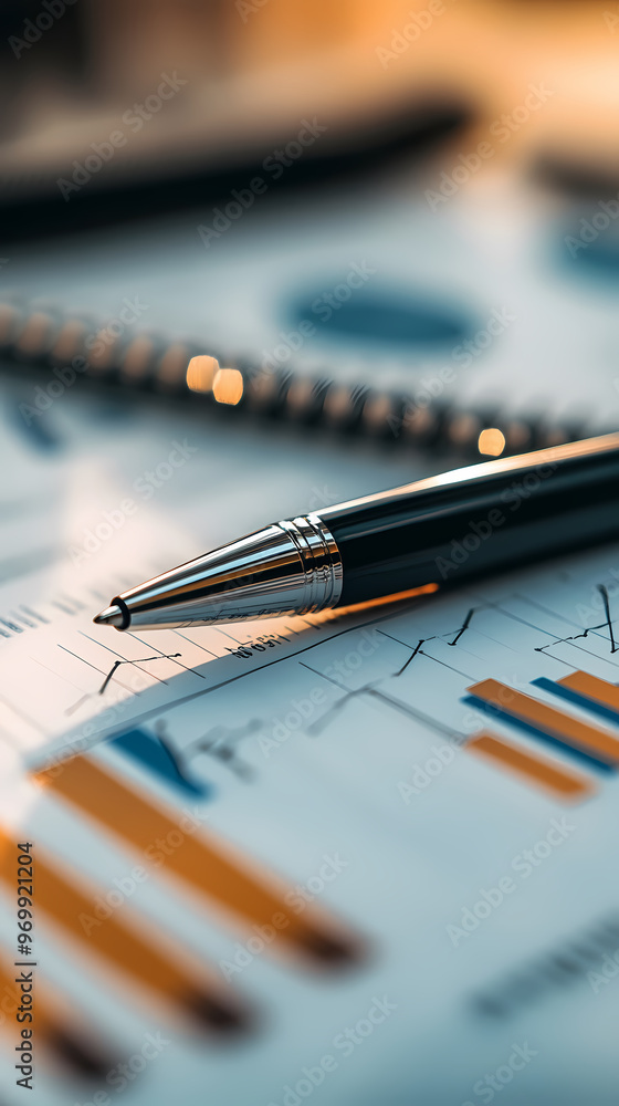 Fototapeta premium Business data analysis report scene