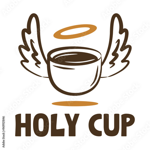 holy cup angel minimalist logo design