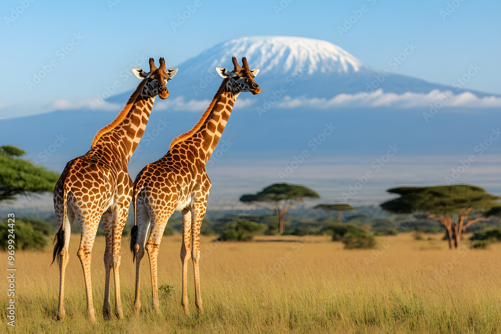 Fototapeta premium giraffe in the savannah