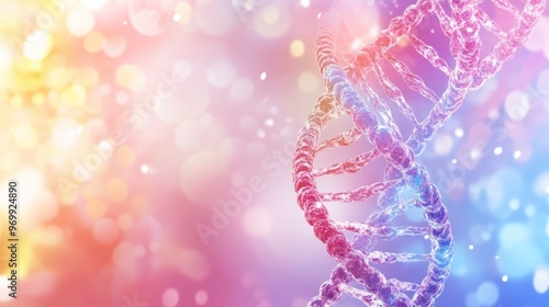 DNA Double Helix on a Colorful Abstract Background