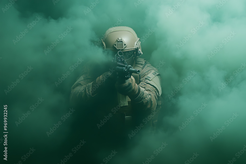 Highly Trained Special Forces Officer, Tactical Gear and Elite Military Training Highly Trained Special Forces Officer, Tactical Gear and Elite Military Training
